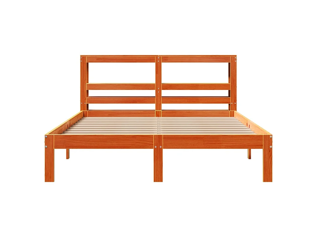 Giroletto senza Materasso Marrone Cera 140x200cm Massello Pino