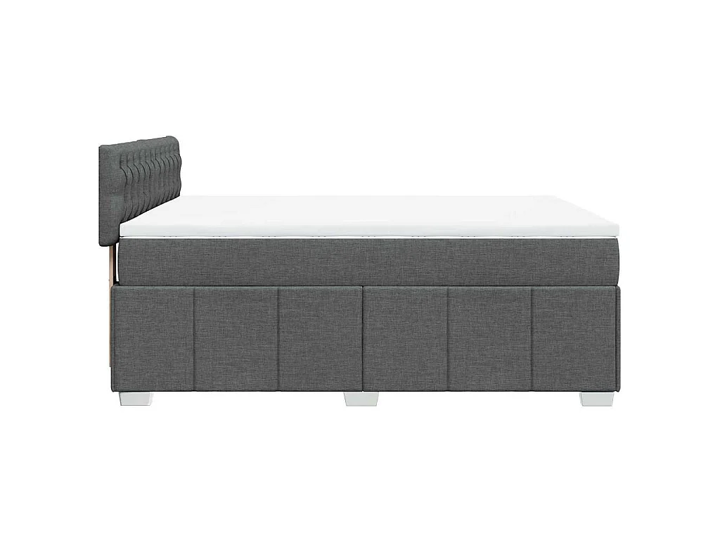 Boxspring met matras stof donkergrijs 140x200 cm