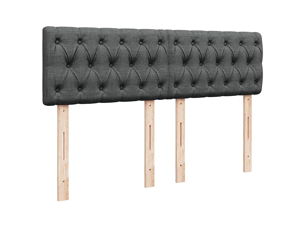 Boxspring met matras stof donkergrijs 140x200 cm