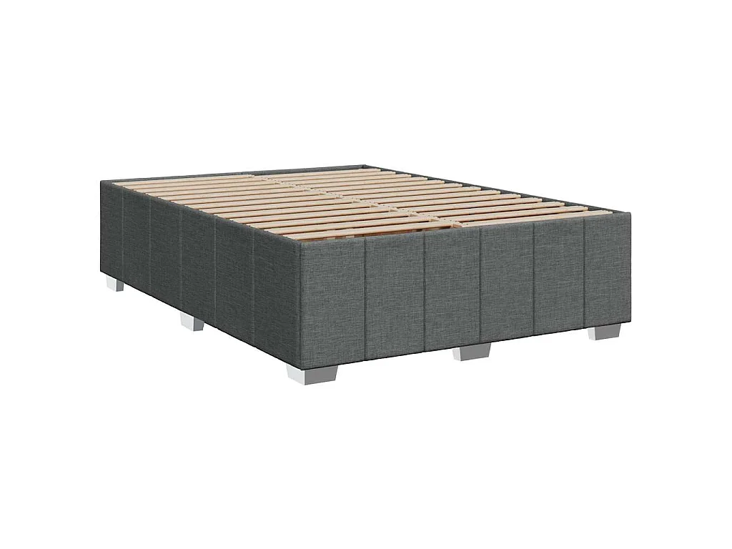 Boxspring met matras stof donkergrijs 140x200 cm