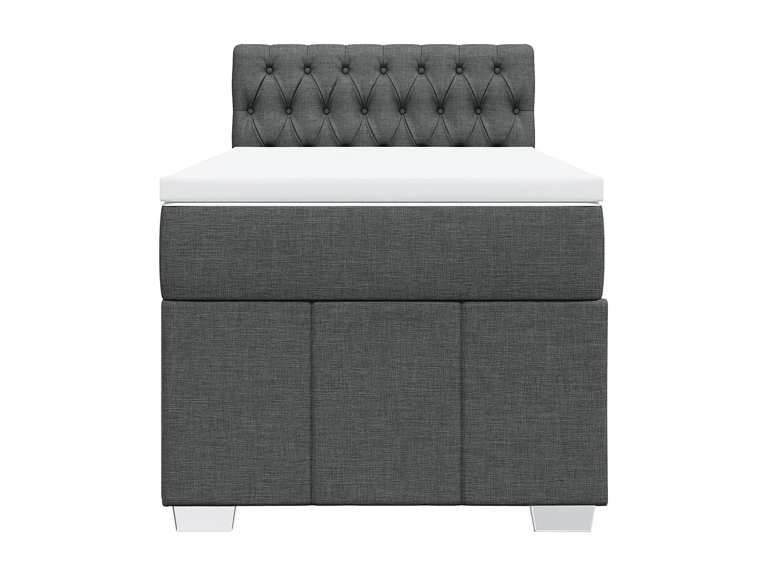 Sommier à lattes de lit et matelas Gris foncé 90x190 cm Tissu