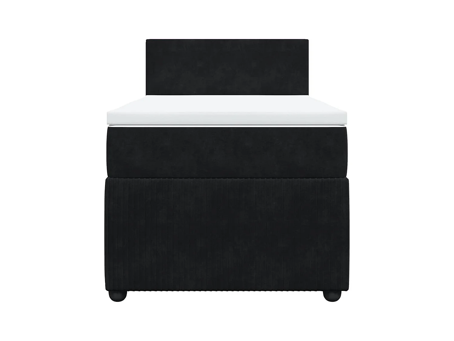 Sommier à lattes de lit avec matelas Noir 90x200 cm Velours