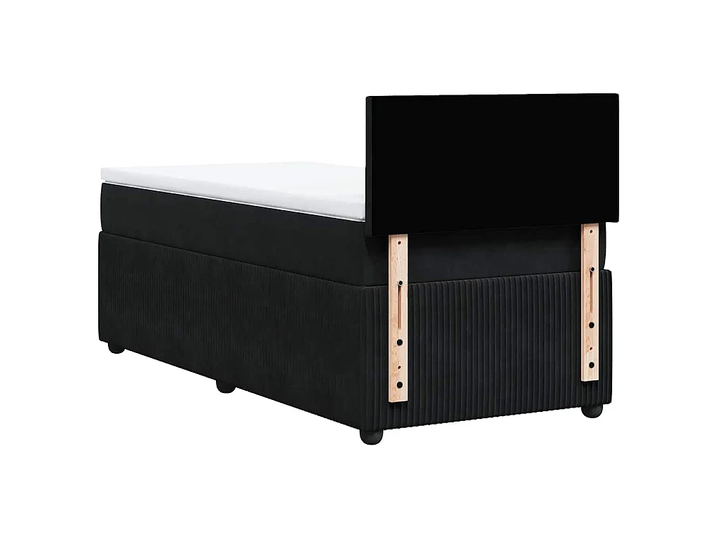Boxspring met matras fluweel zwart 90x200 cm