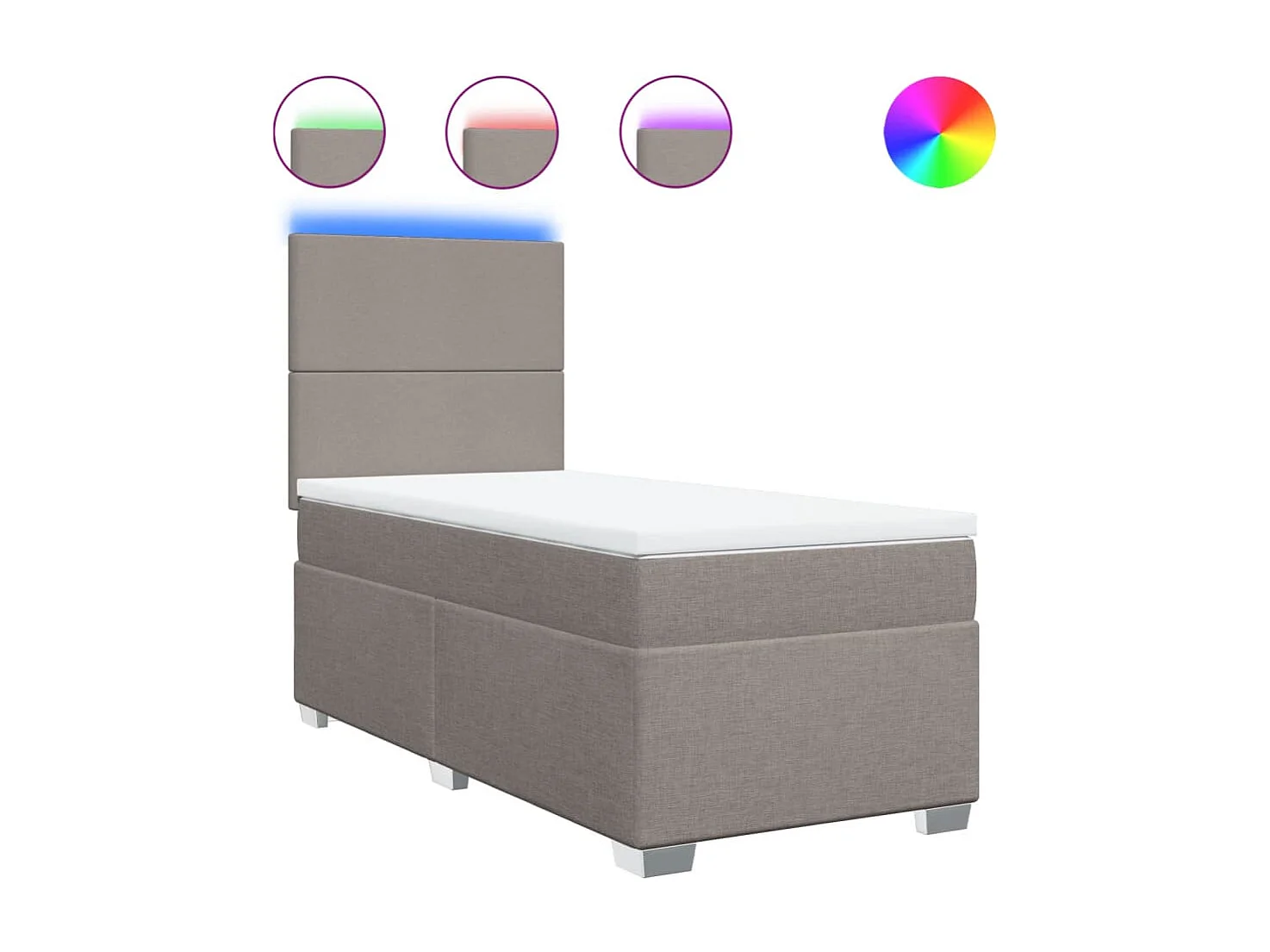 Boxspring met matras stof taupe 90x200 cm