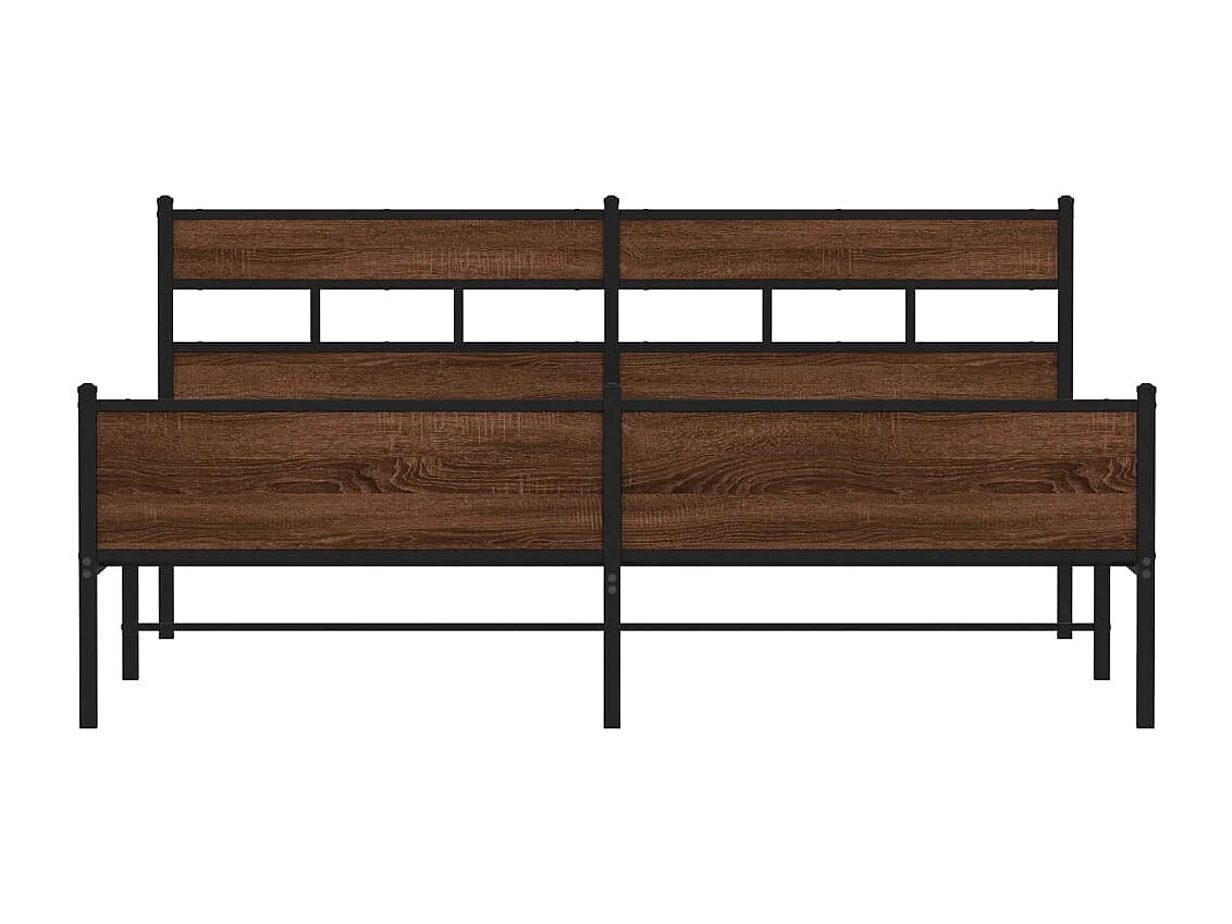 Estructura de cama sin colchón metal roble marrón 180x200 cm