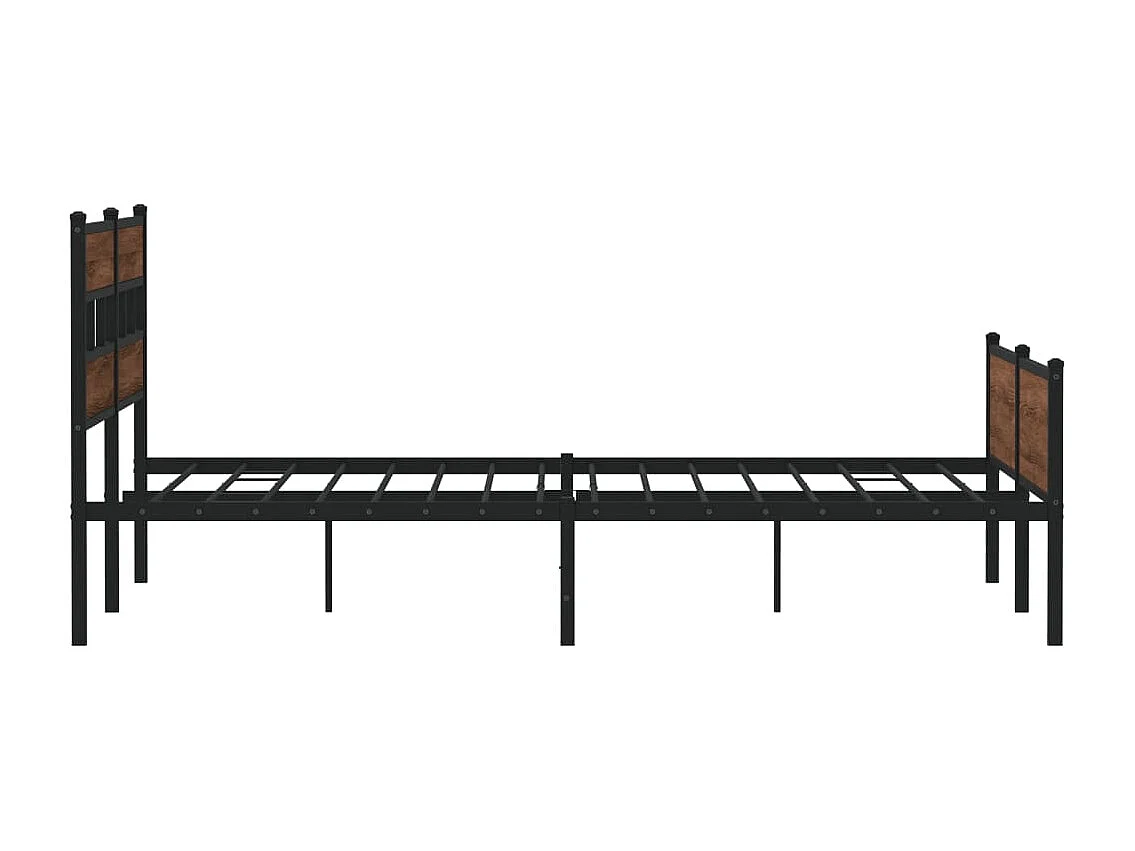 Estructura de cama sin colchón metal roble marrón 180x200 cm