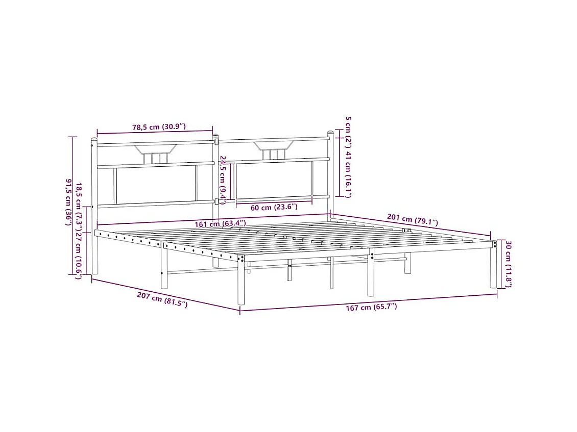 Cadre de lit sans matelas chêne sonoma 160x200 cm