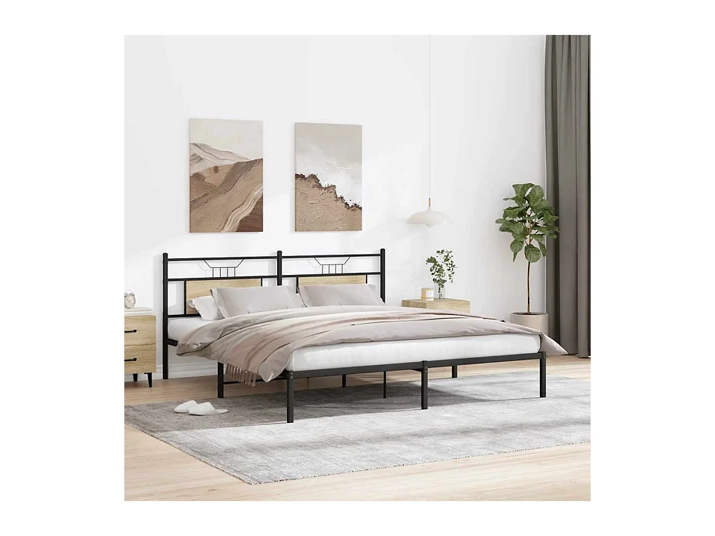 Cadre de lit sans matelas chêne sonoma 160x200 cm