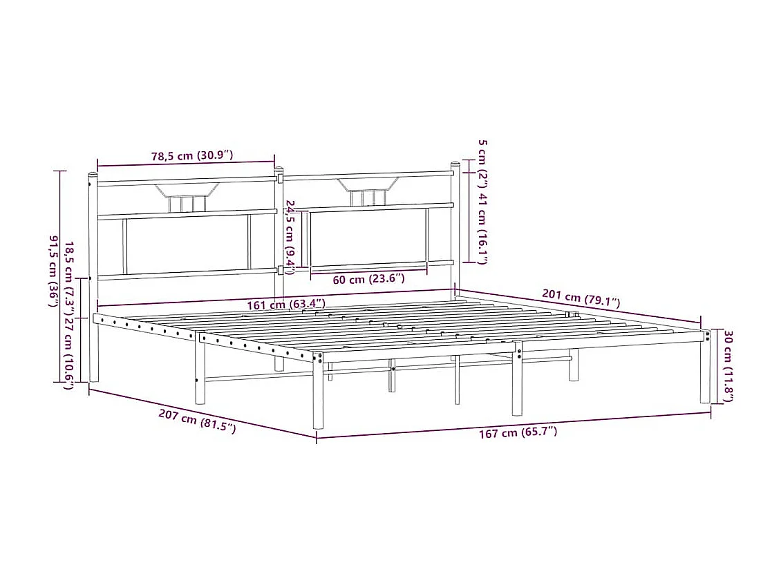 Bettgestell ohne Matratze Sonoma-Eiche 160x200 cm Holzwerkstoff