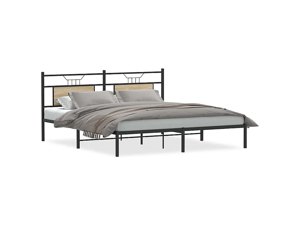 Bettgestell ohne Matratze Sonoma-Eiche 160x200 cm Holzwerkstoff