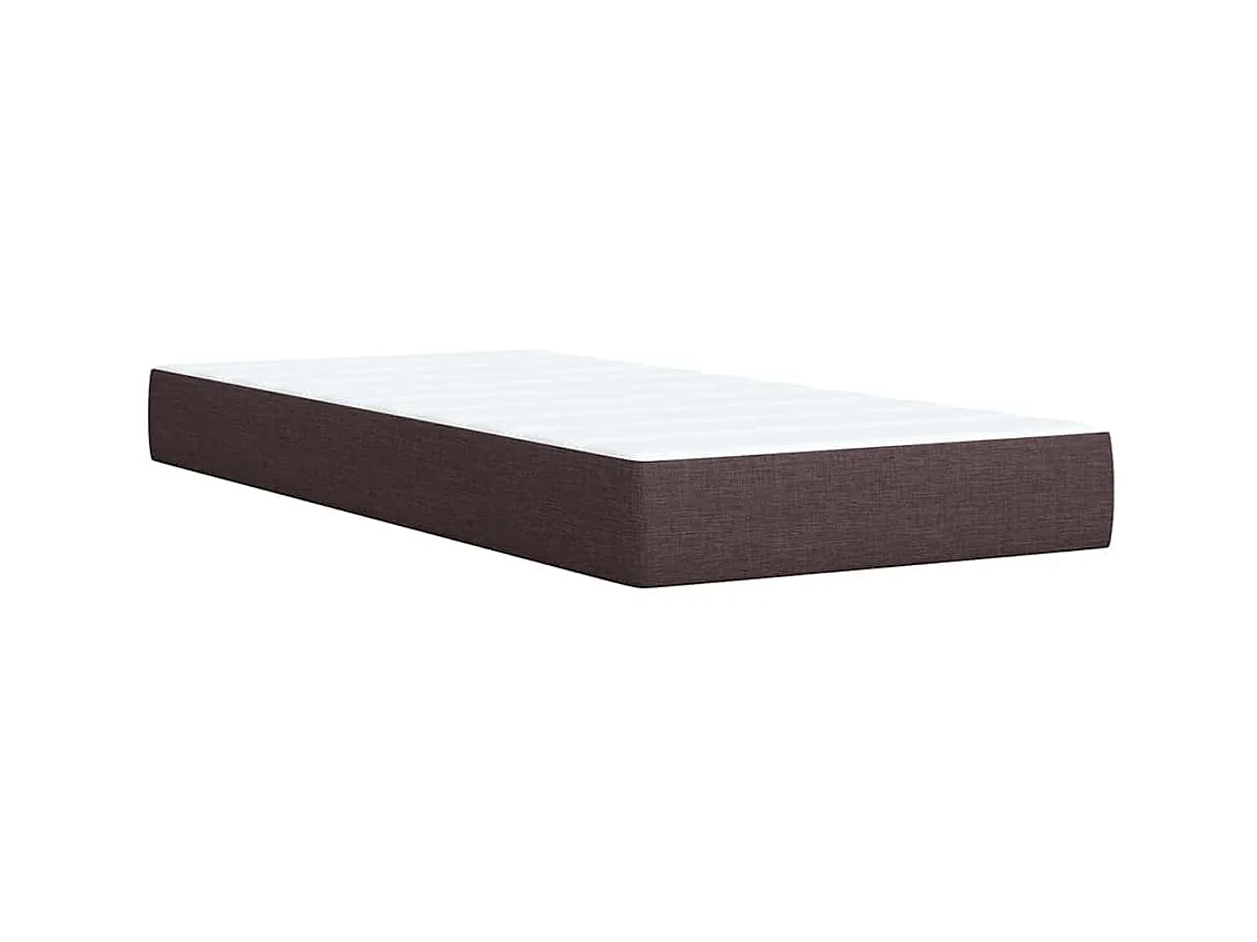 Giroletto a Molle con Materasso Marrone Scuro 100x200cm Tessuto