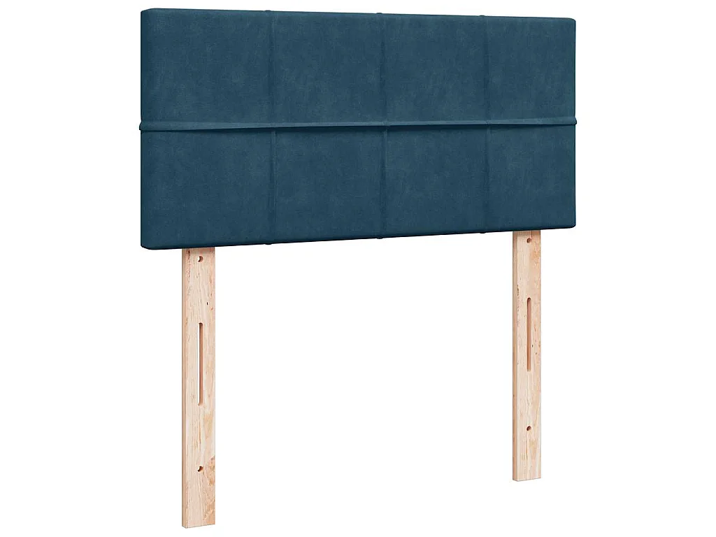 Estructura de cama otomana colchón terciopelo azul oscuro
