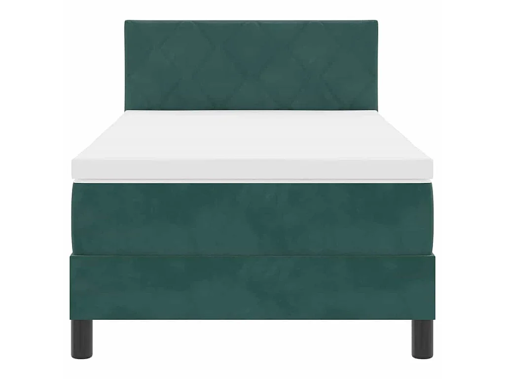 Cama tipo Box Spring Verde oscuro 90 x 200 cm Terciopelo