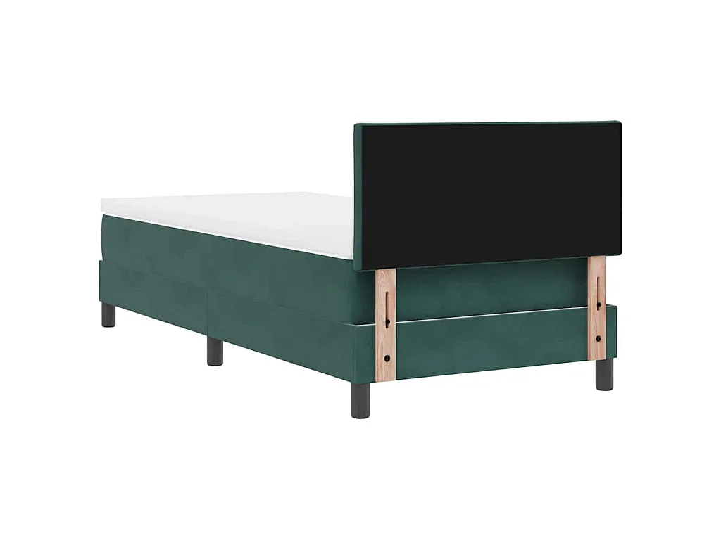Cama tipo Box Spring Verde oscuro 90 x 200 cm Terciopelo
