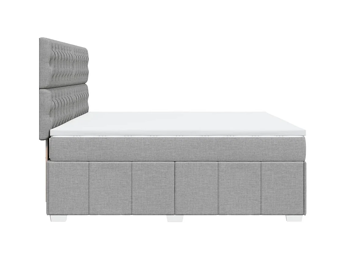 Boxspringbett mit Matratze Hellgrau 180x200 cm Stoff