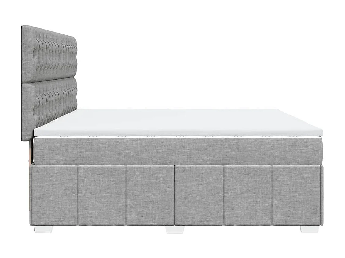 Boxspringbett mit Matratze Hellgrau 180x200 cm Stoff