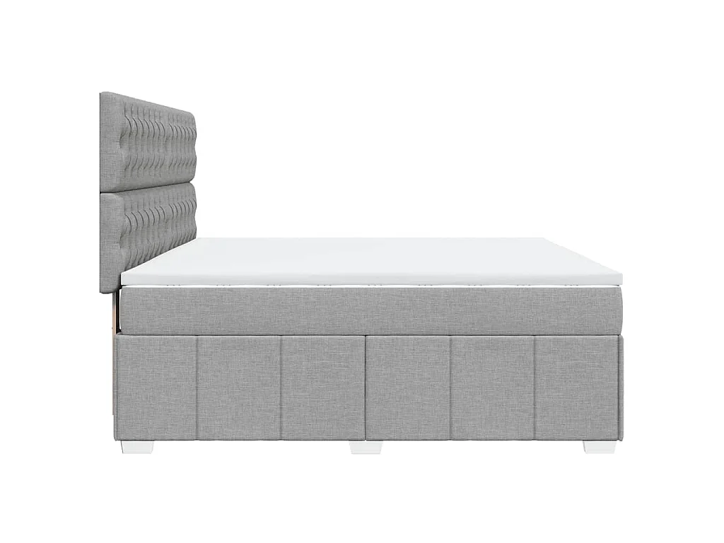 Boxspringbett mit Matratze Hellgrau 180x200 cm Stoff