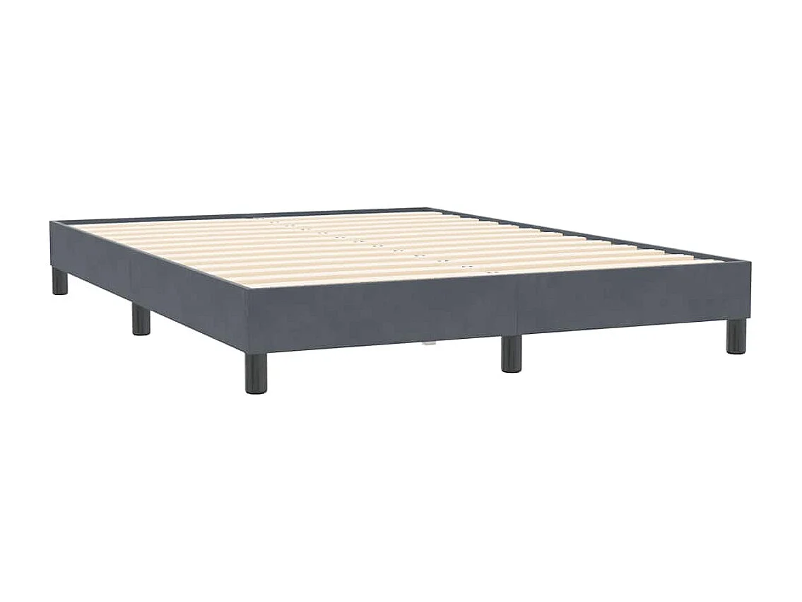 Sommier à lattes de lit sans matelas gris foncé 140x210 cm