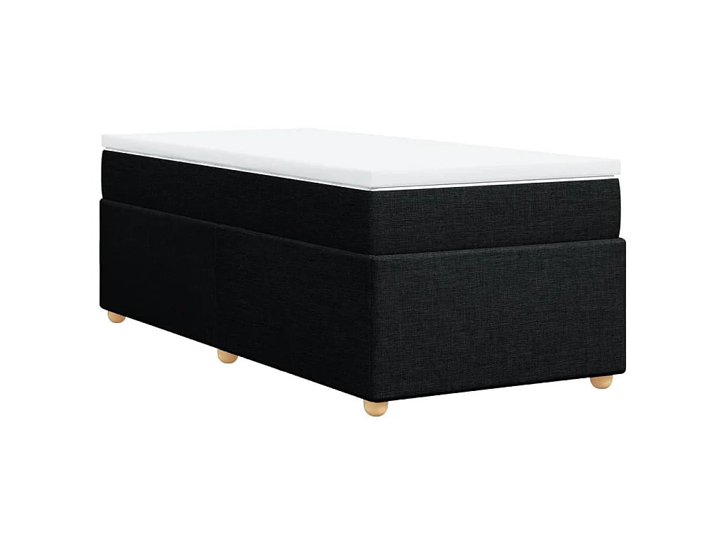 Giroletto a Molle con Materasso Nero 90x190 cm in Tessuto