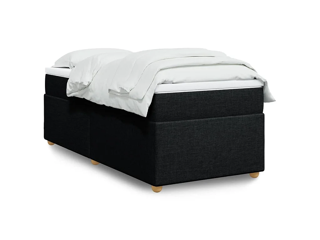 Giroletto a Molle con Materasso Nero 90x190 cm in Tessuto
