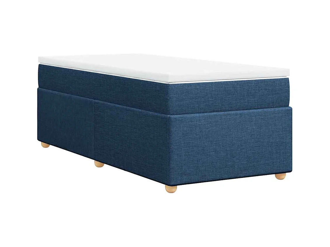 Boxspringbett mit Matratze Blau 100x200 cm Stoff