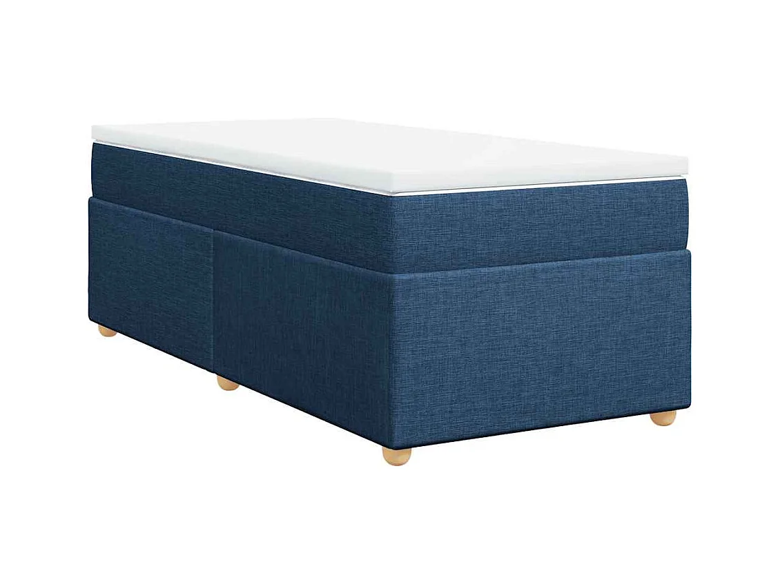 Boxspringbett mit Matratze Blau 100x200 cm Stoff
