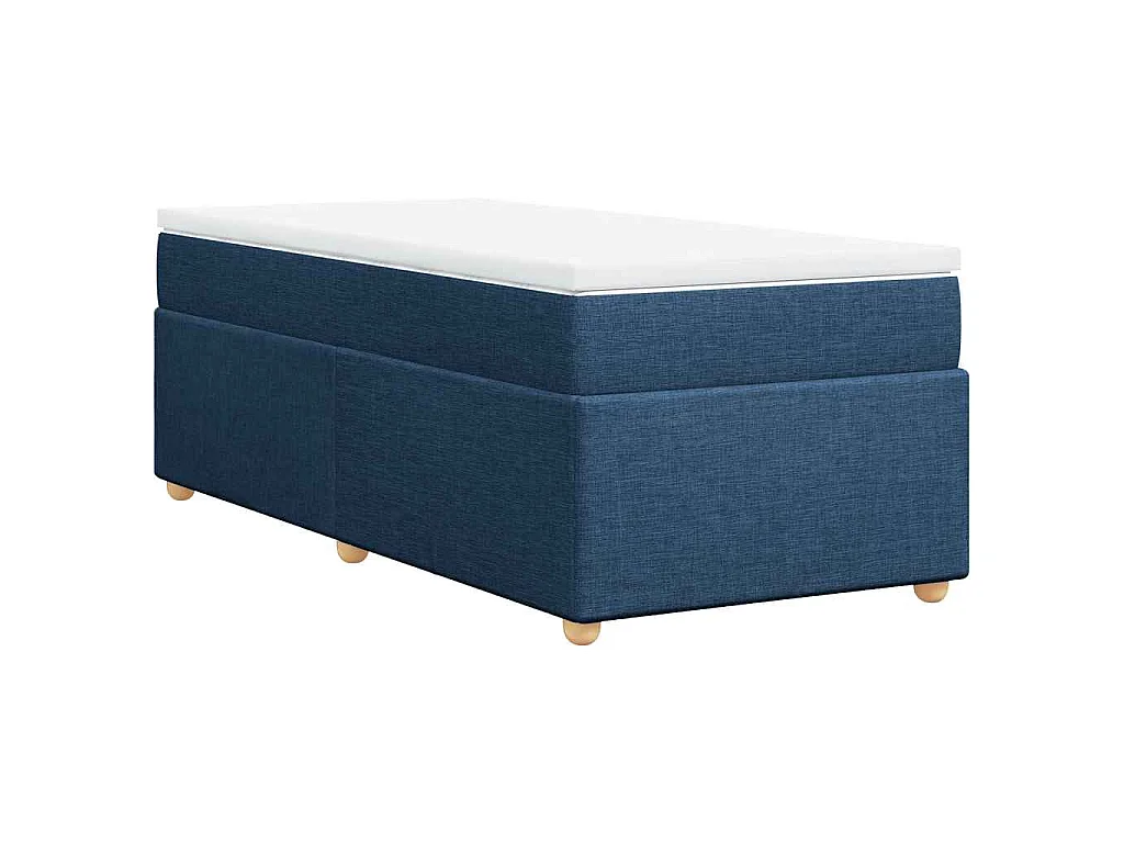 Boxspring met matras stof blauw 100x200 cm