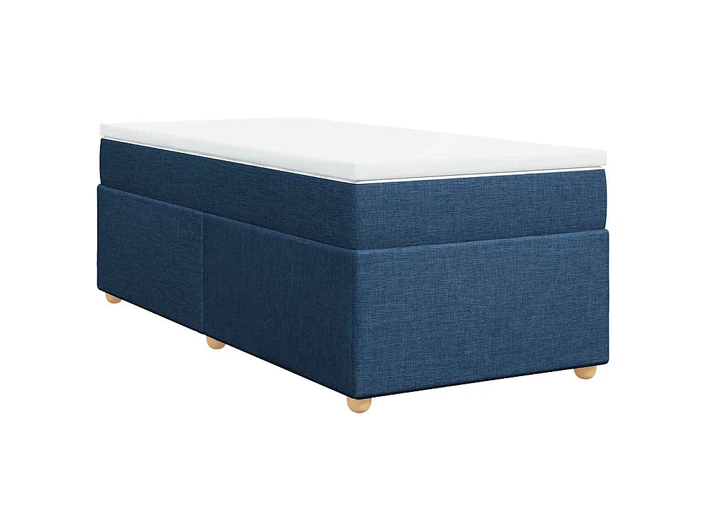 Boxspring met matras stof blauw 100x200 cm