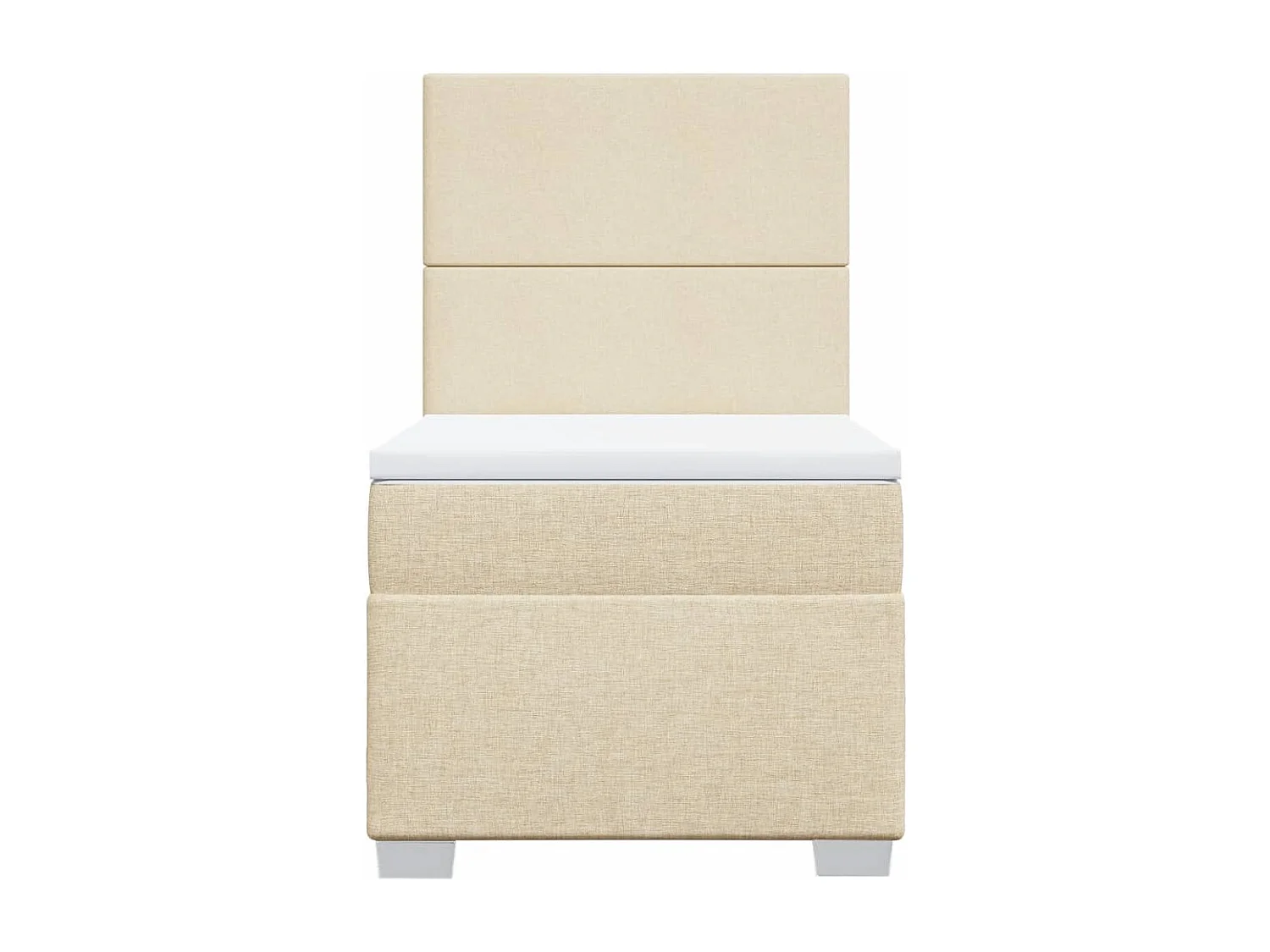 Boxspring met matras stof crèmekleurig 90x190 cm