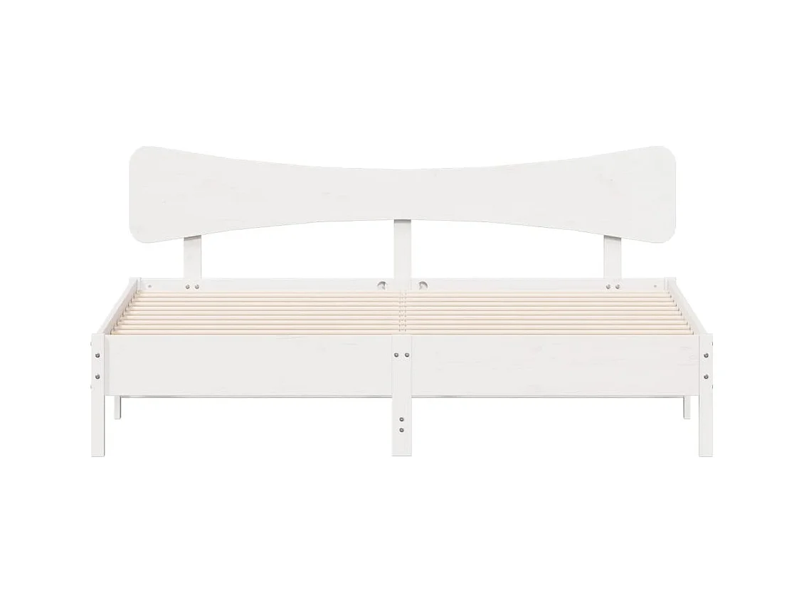Cadre de lit sans matelas blanc 160x200 cm bois de pin massif