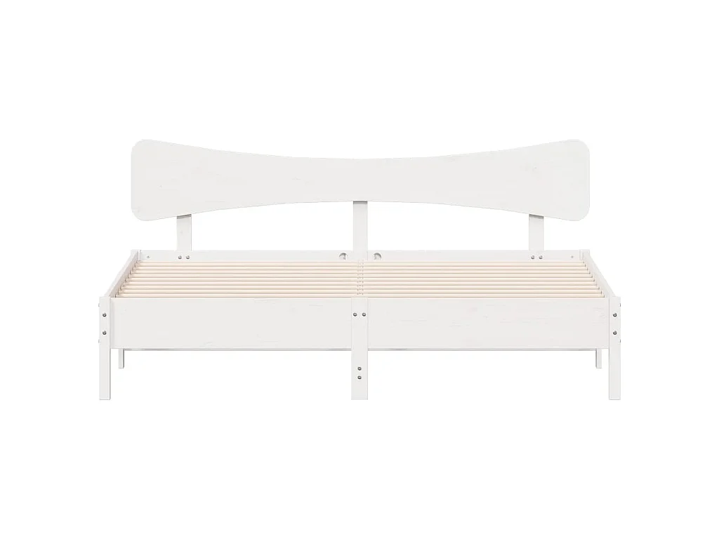 Bedframe zonder matras massief grenenhout wit 160x200 cm