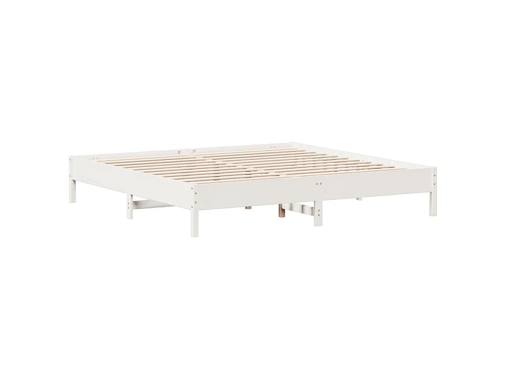 Bedframe zonder matras massief grenenhout wit 160x200 cm