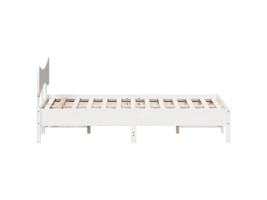 Bedframe zonder matras massief grenenhout wit 160x200 cm