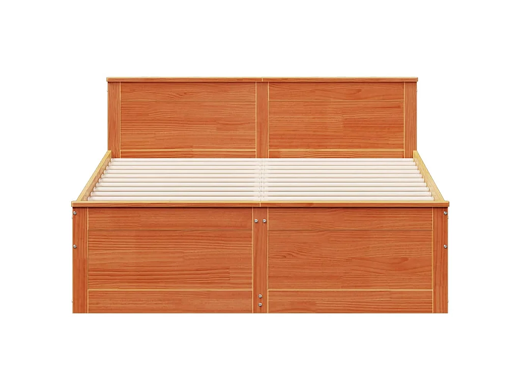 Giroletto senza Materasso con Testata Marrone Cera 140x190 Pino