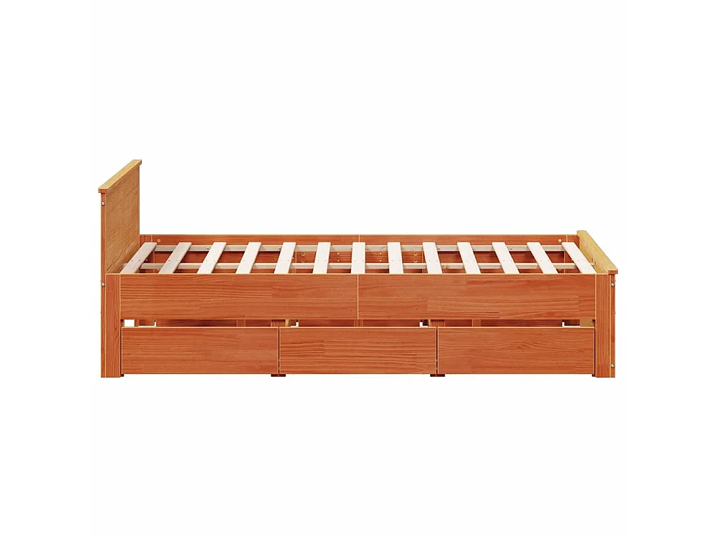 Giroletto senza Materasso con Testata Marrone Cera 140x190 Pino