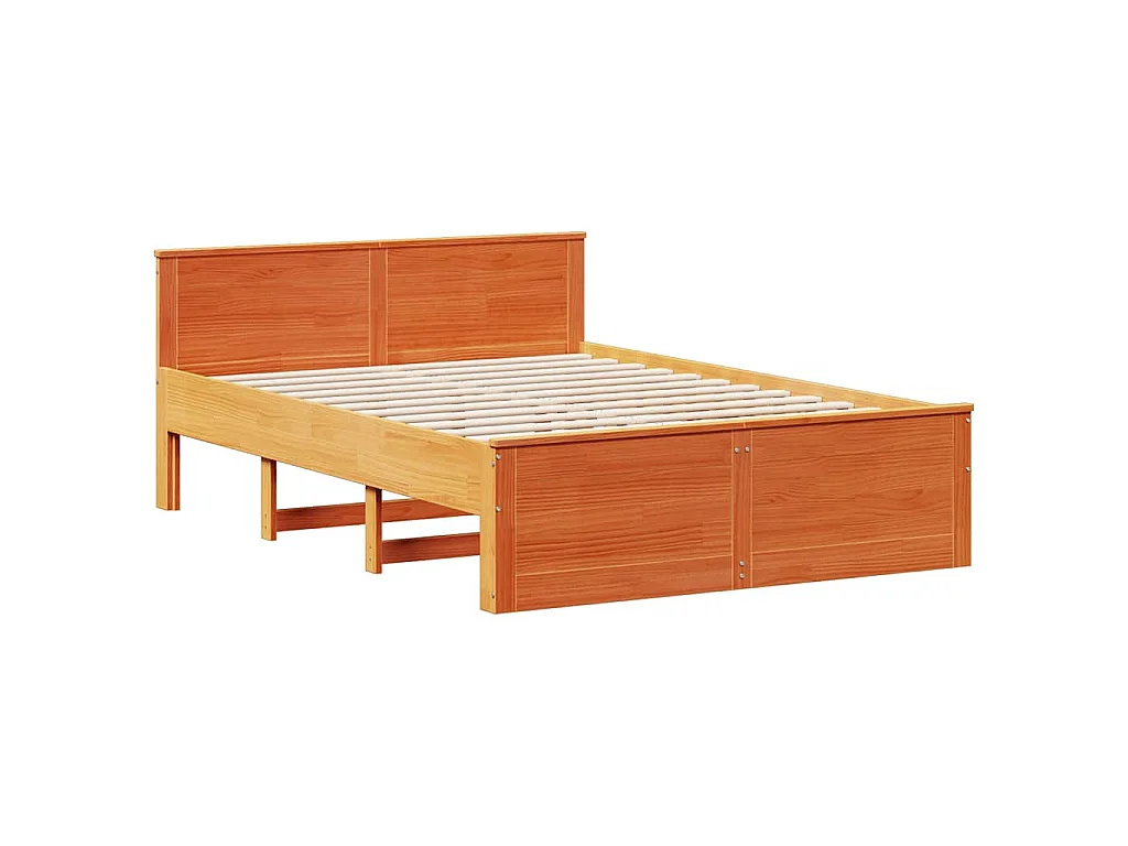 Giroletto senza Materasso con Testata Marrone Cera 140x190 Pino