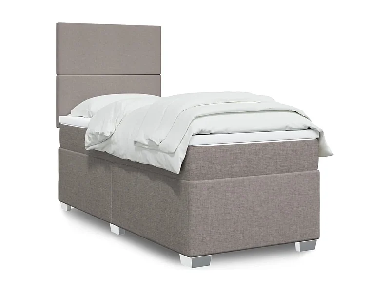 Boxspringbett mit Matratze Taupe 90x200 cm Stoff