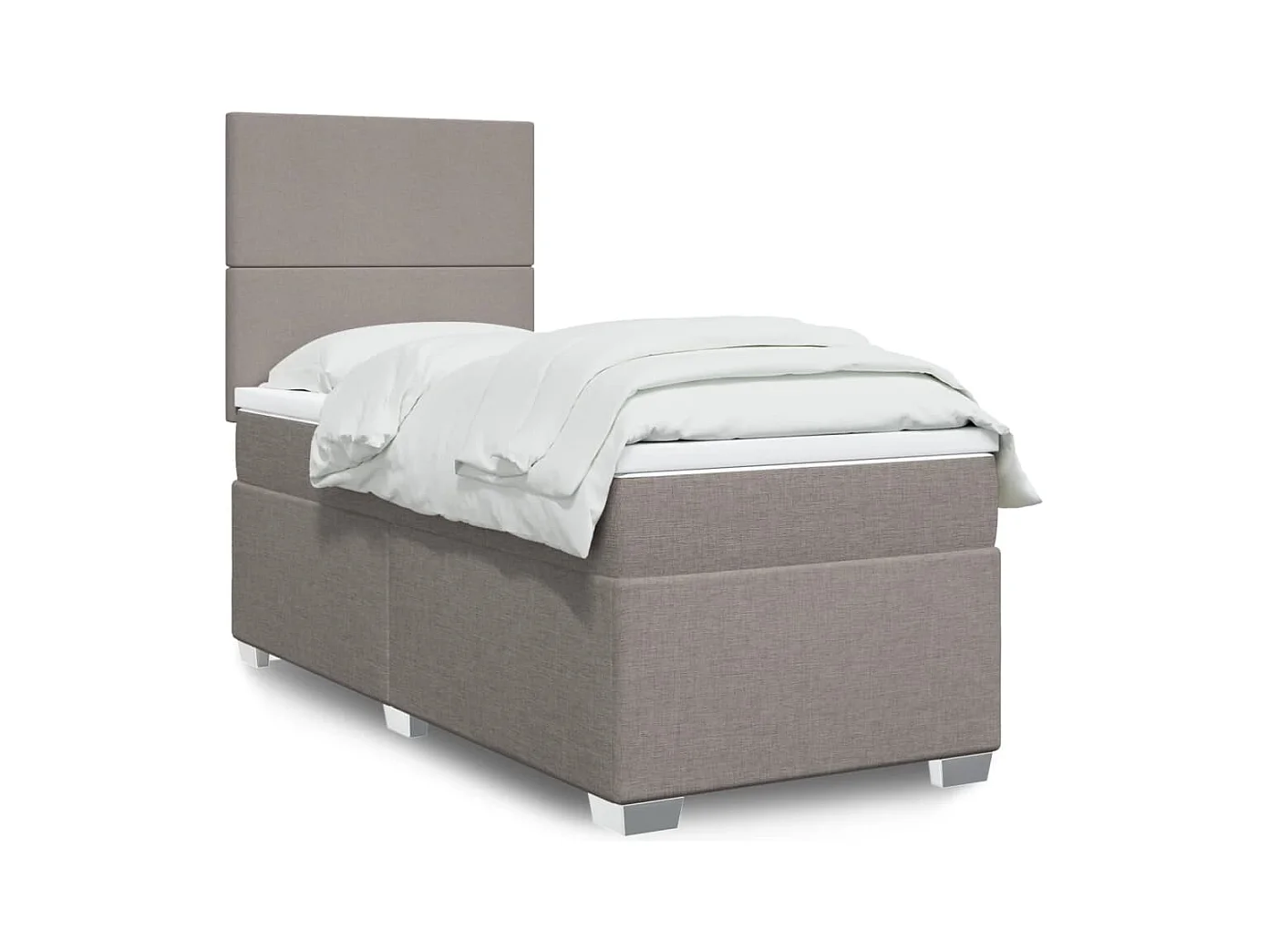 Sommier à lattes de lit avec matelas Taupe 90x200 cm Tissu