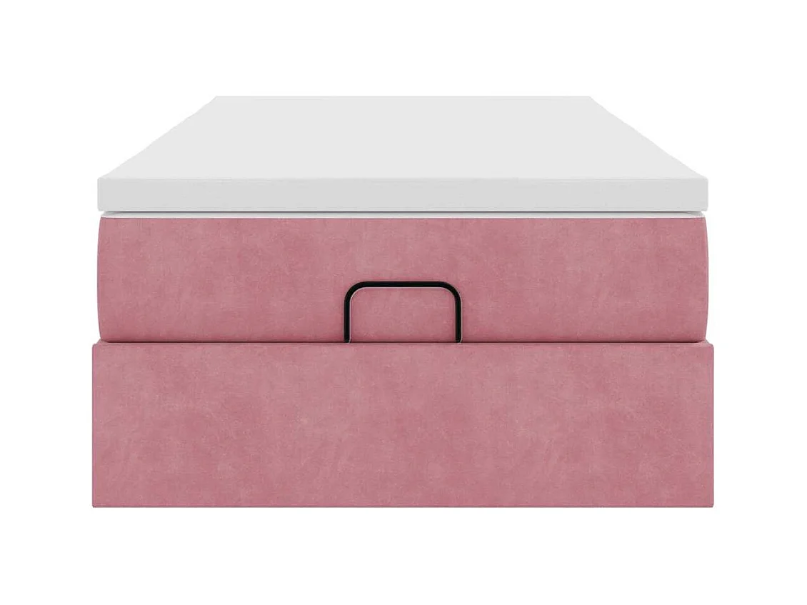Ottoman-Bett mit Matratze Rosa 100x200 cm Samt