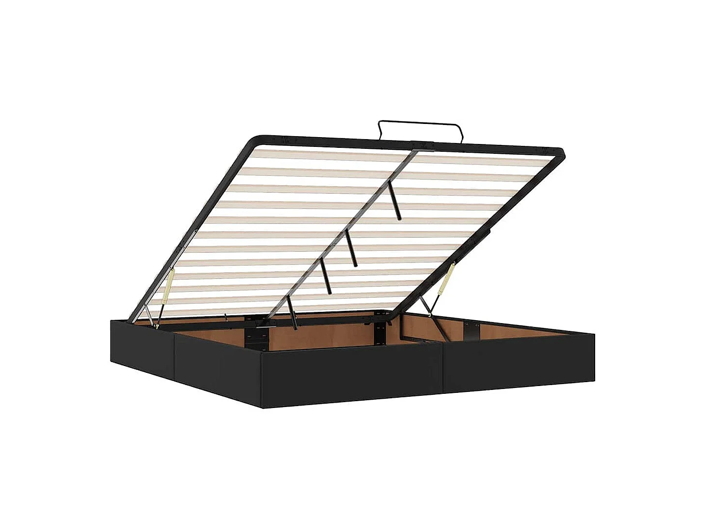 Ottoman bed met matras 180x200cm kunstleer zwart