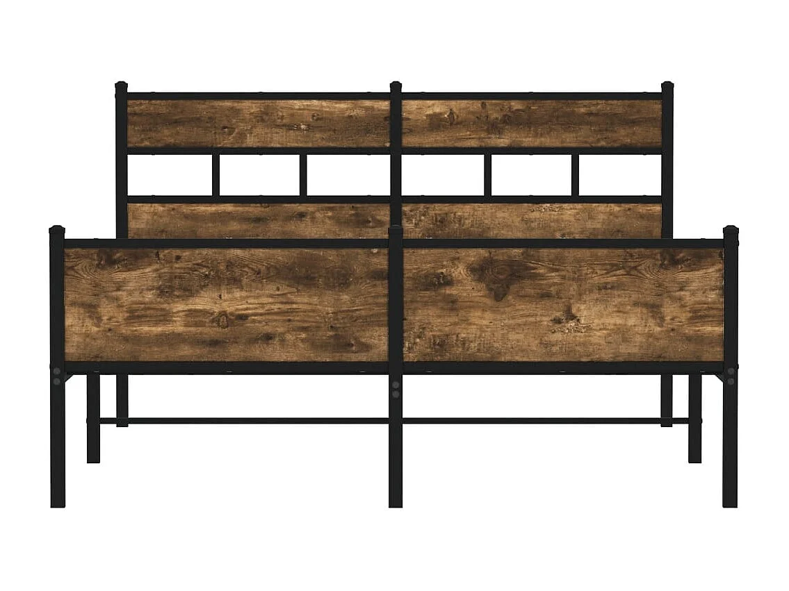 Cadre de lit en métal sans matelas chêne fumé 160x200 cm