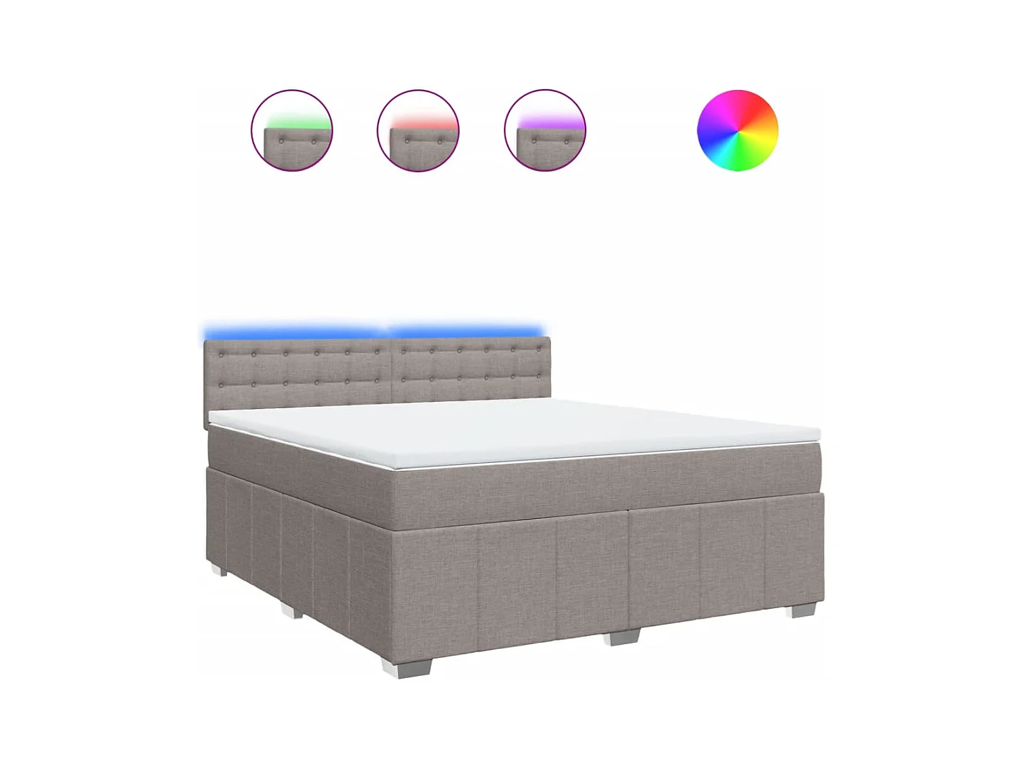 Boxspring met matras stof taupe 180x200 cm