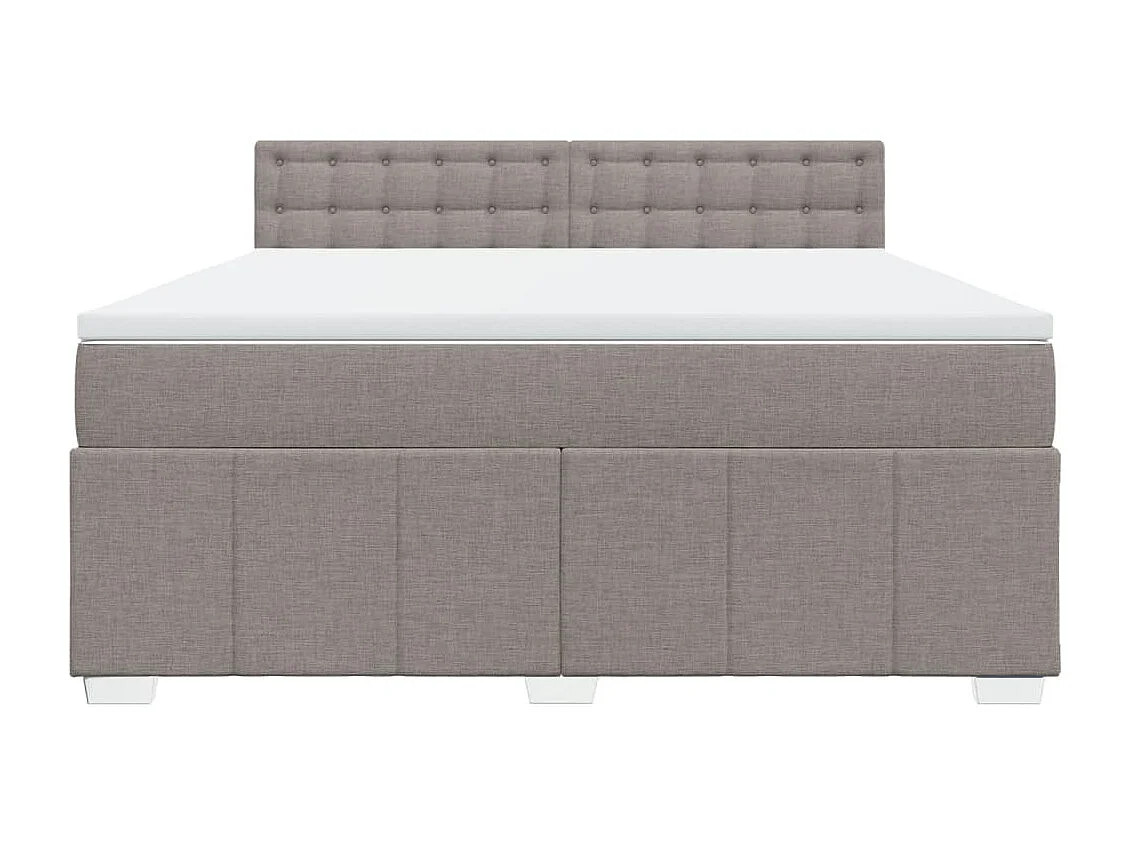 Boxspring met matras stof taupe 180x200 cm