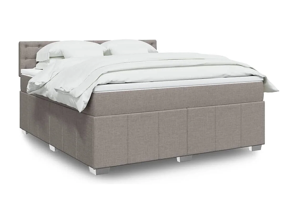 Sommier à lattes de lit avec matelas Taupe 180x200 cm Tissu
