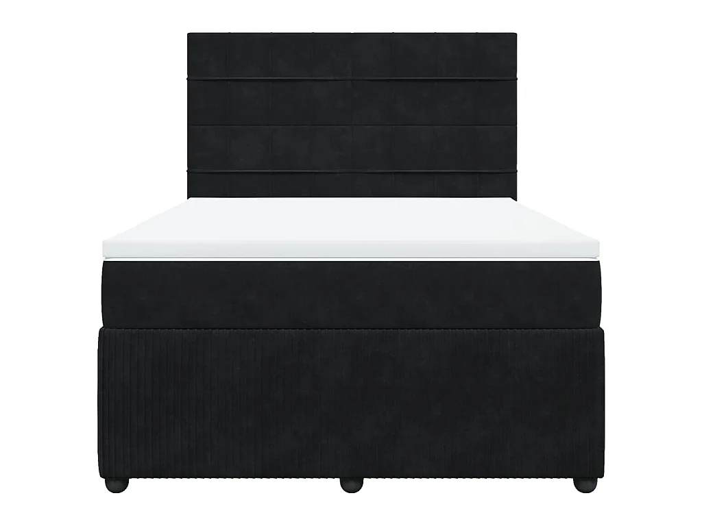 Cama com molas/colchão 140x190 cm veludo preto