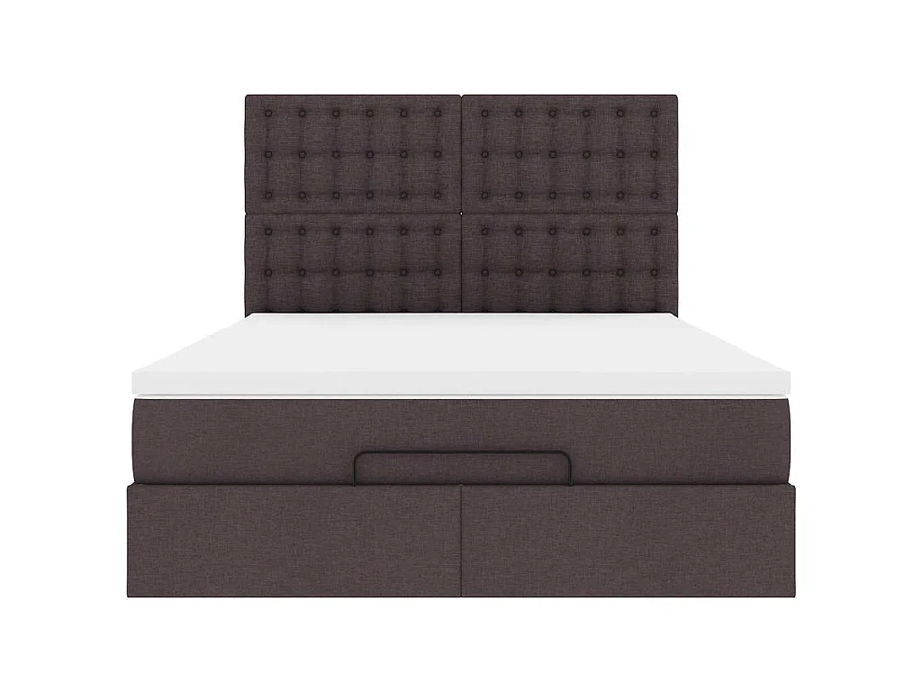 Ottoman bed met matras en LED's 140x200cm stof donkerbruin