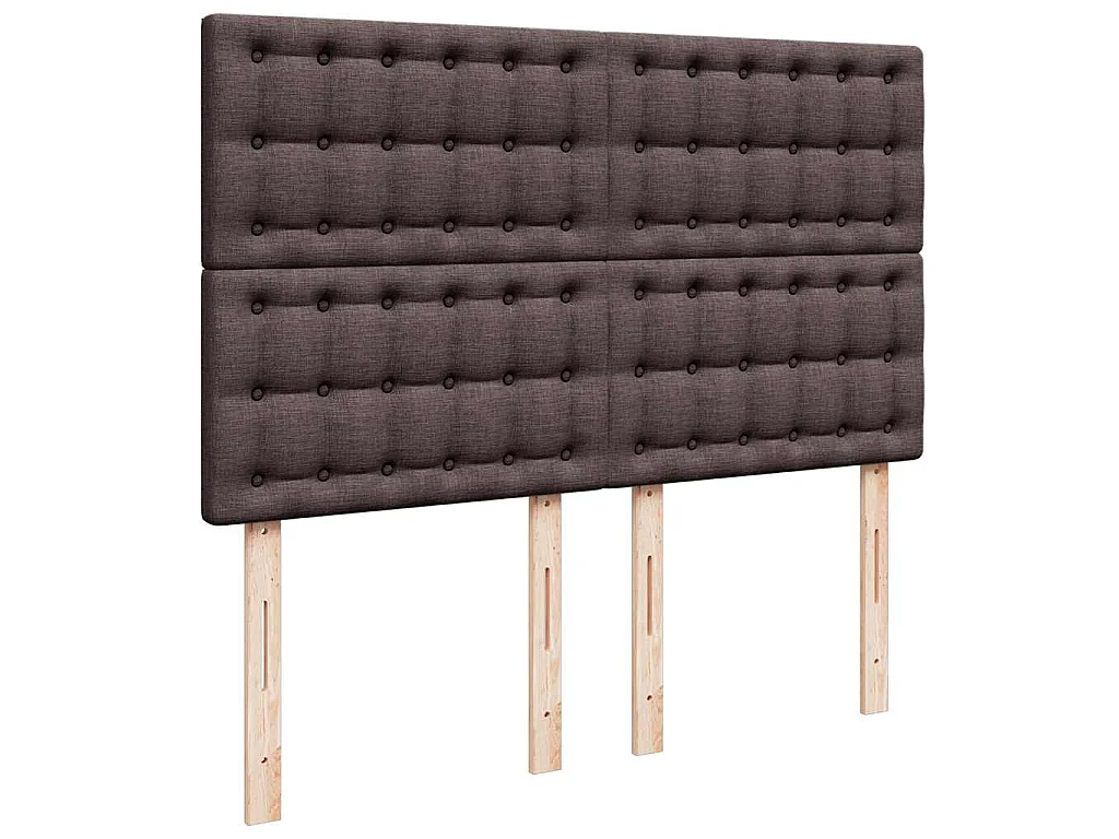 Ottoman bed met matras en LED's 140x200cm stof donkerbruin