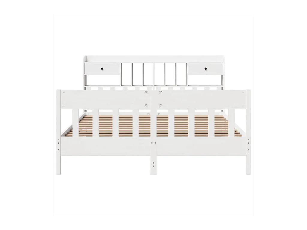 Giroletto senza Materasso Bianco 180x200 cm Legno Massello Pino