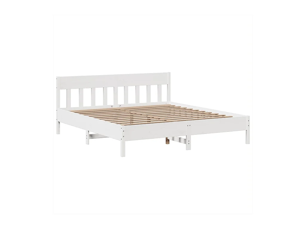 Giroletto senza Materasso Bianco 180x200 cm Legno Massello Pino