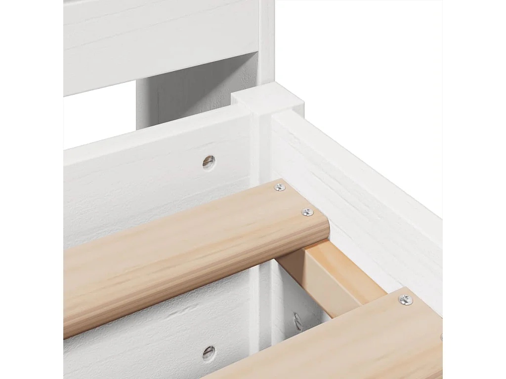 Giroletto senza Materasso Bianco 180x200 cm Legno Massello Pino